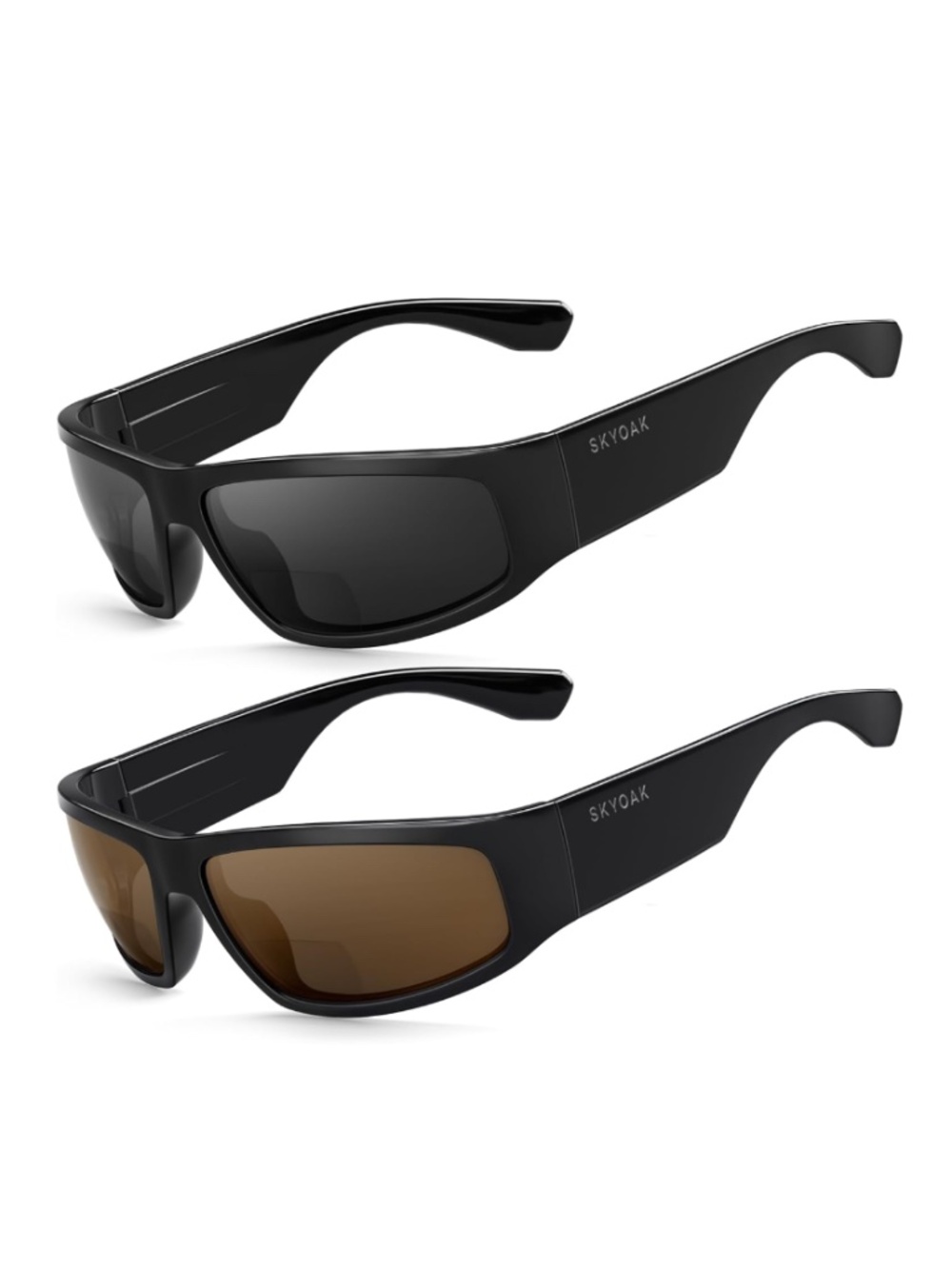 Women Or Mens Wrap Around Bifocal Reading Sunglasses 2 Pair 2.0 Diopter